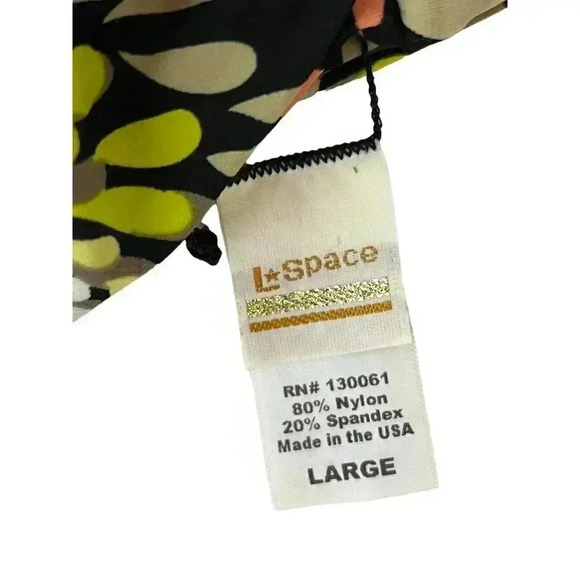 L*Space Black Floral Pattern Bikini Small Bottom Large Top - Picture 5 of 5